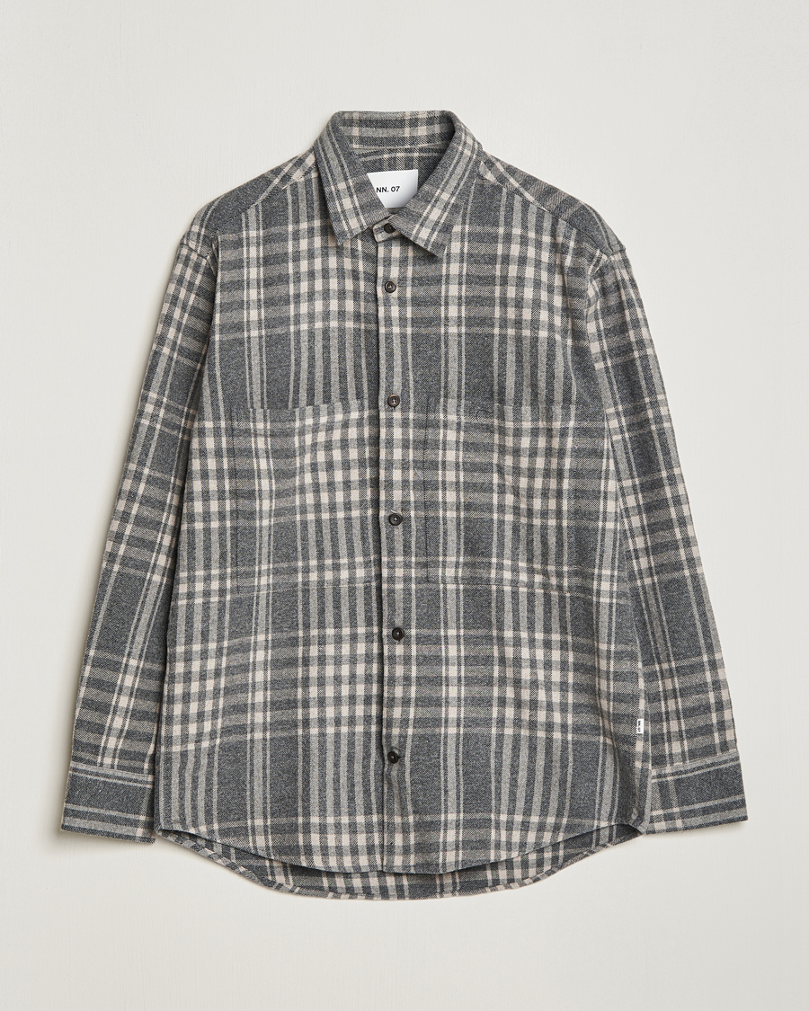 Herre | Skjorter | NN07 | Freddie Checked Overshirt Grey/Cream
