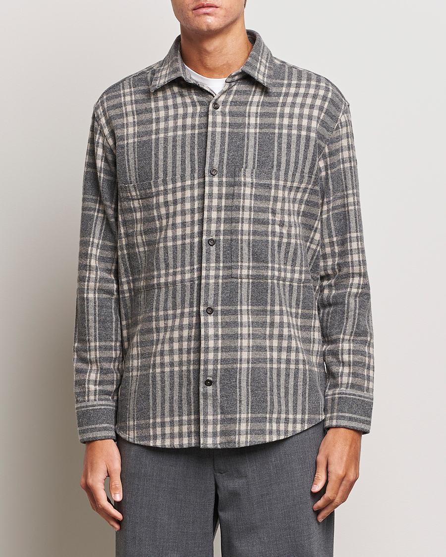 Herre | Skjorter | NN07 | Freddie Checked Overshirt Grey/Cream