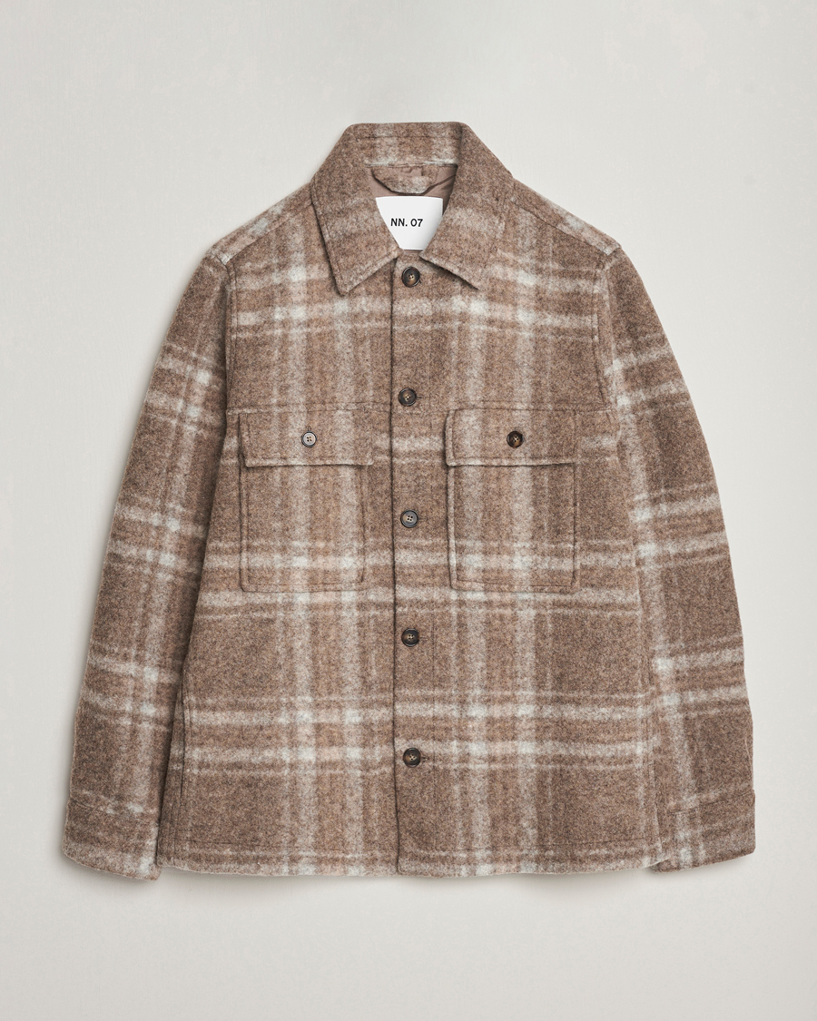 Herre | Jakker | NN07 | Wilas Checked Shirt Jacket Brown