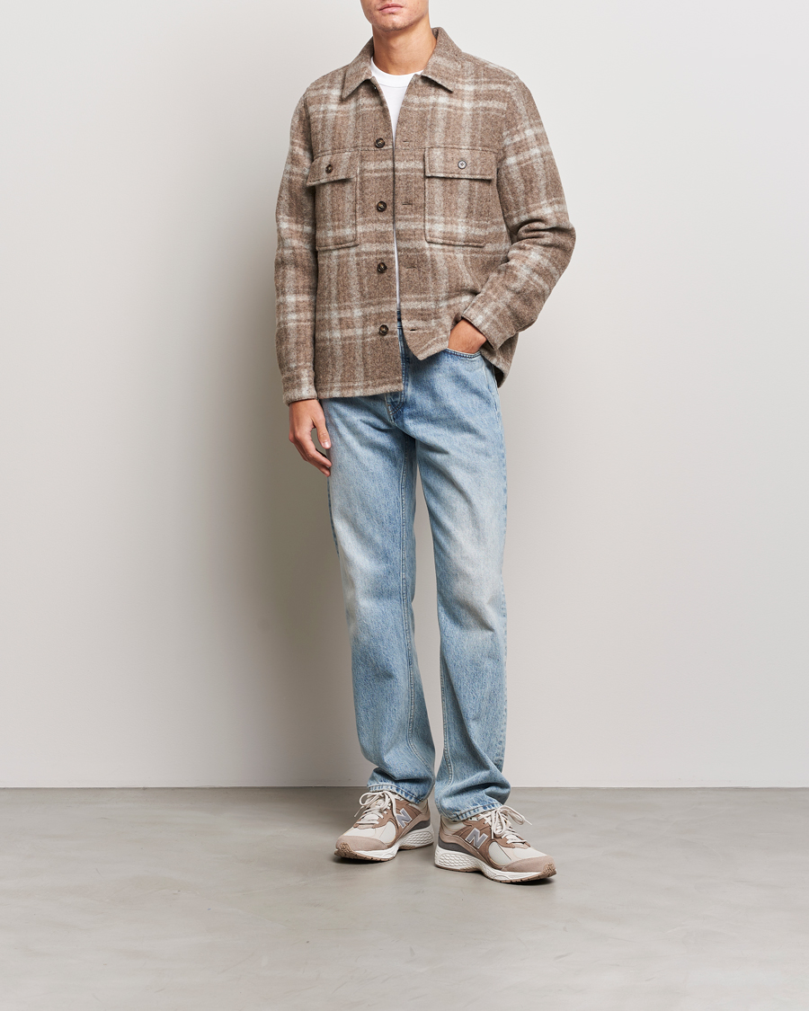 Herre | Jakker | NN07 | Wilas Checked Shirt Jacket Brown