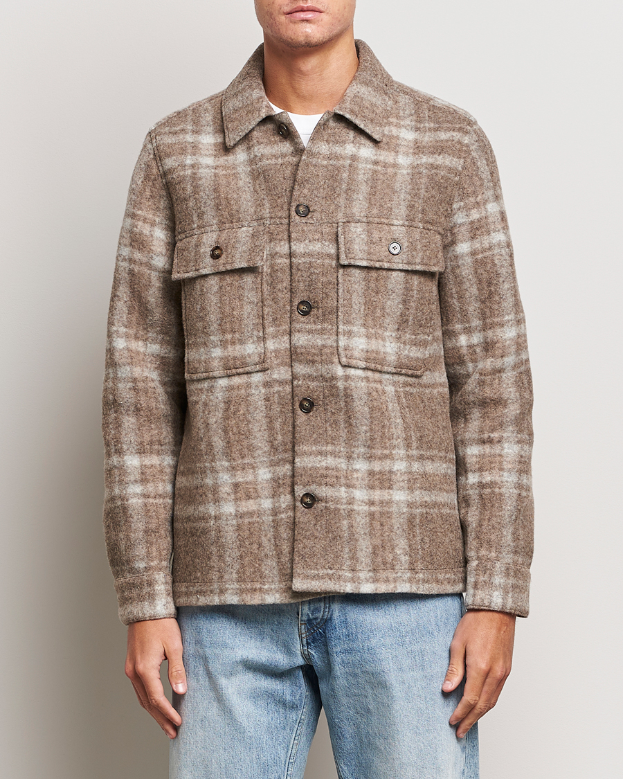 Herre | Jakker | NN07 | Wilas Checked Shirt Jacket Brown
