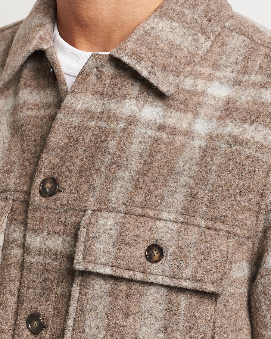 Herre | Jakker | NN07 | Wilas Checked Shirt Jacket Brown
