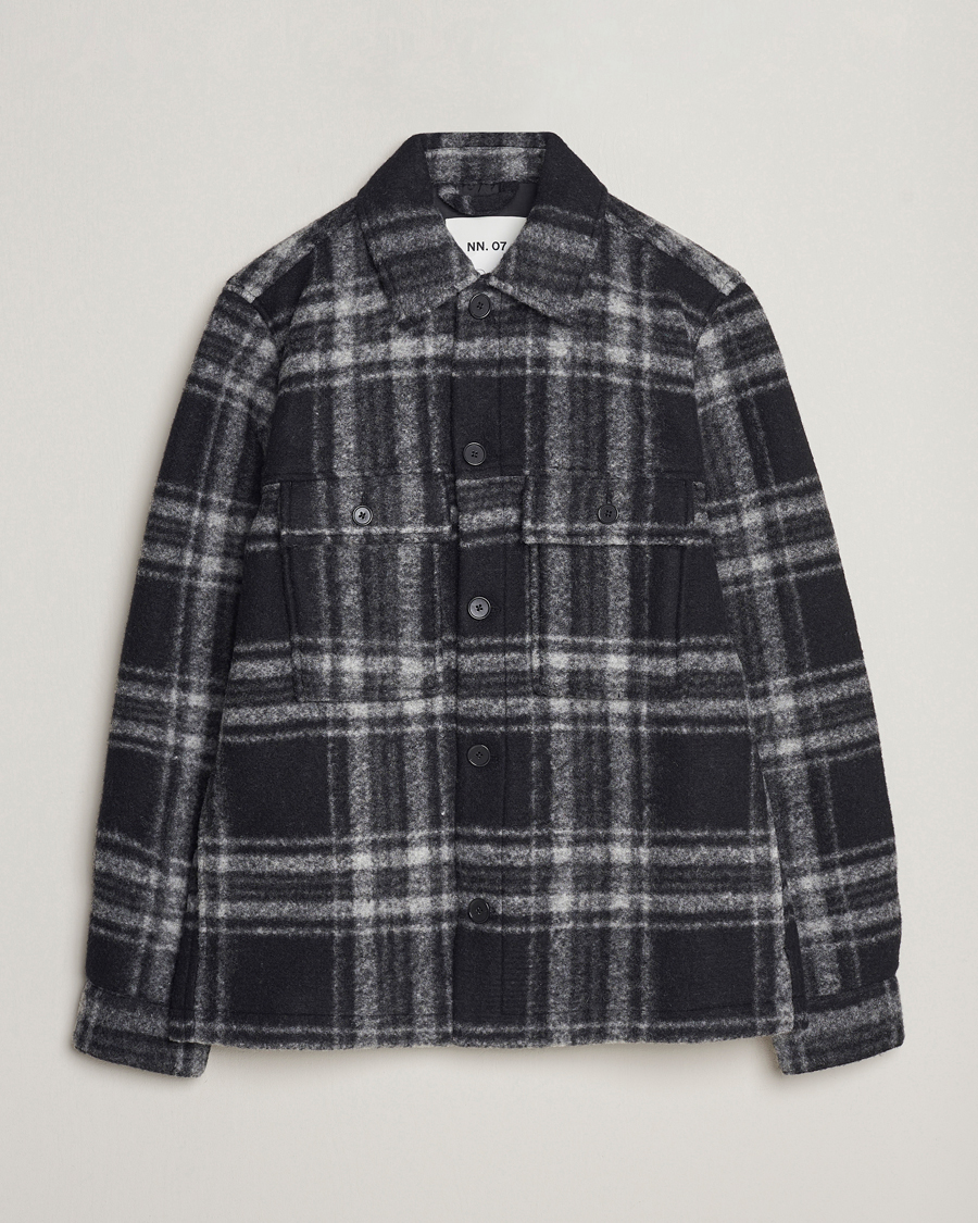 Herre | Jakker | NN07 | Wilas Checked Shirt Jacket Black