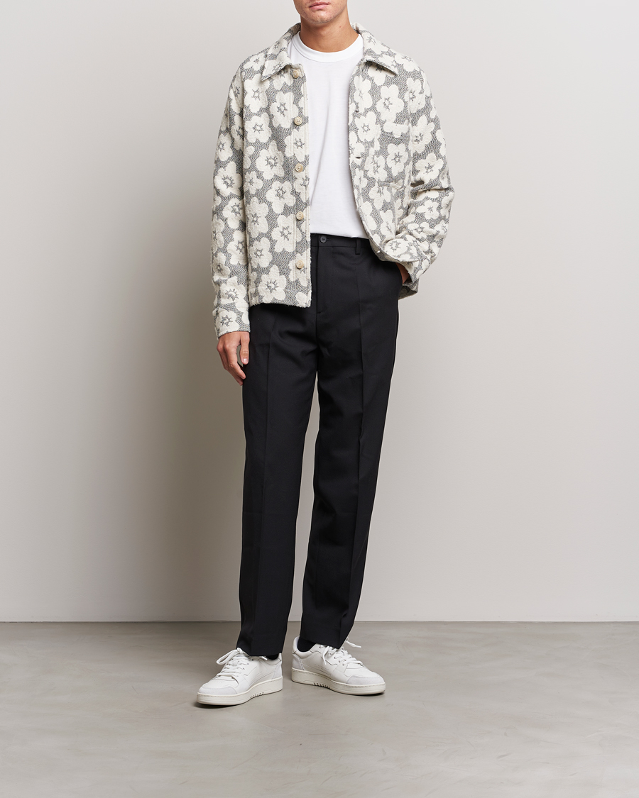 Herre | Jakker | NN07 | Rahim Flower Shirt Jacket White/Black