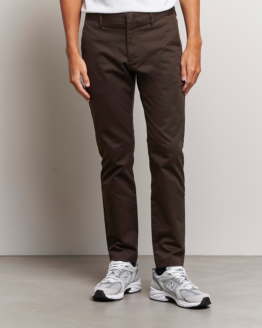 Herre | Chinos | NN07 | Theo Regular Fit Stretch Chinos Demitasse Brown