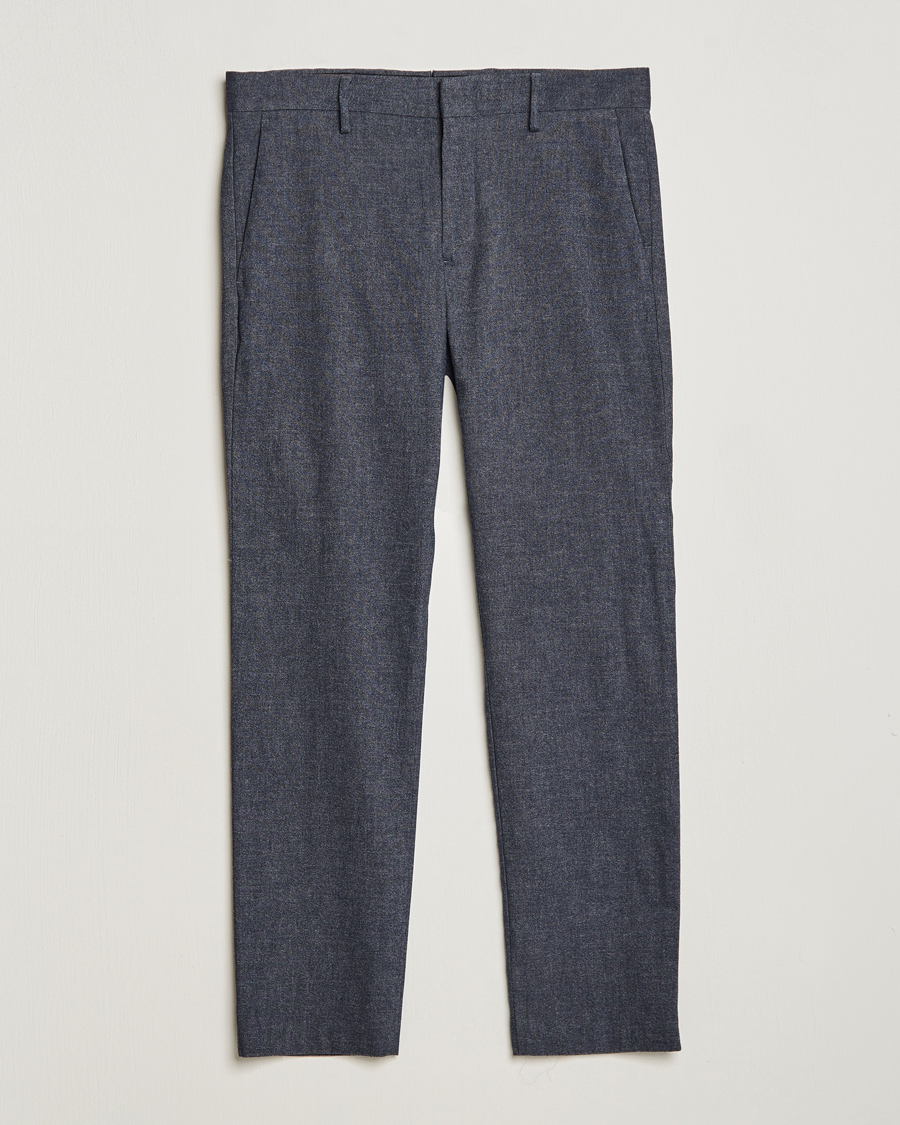 Herre | Bukser | NN07 | Theo Brushed Cotton Trousers Navy Melange