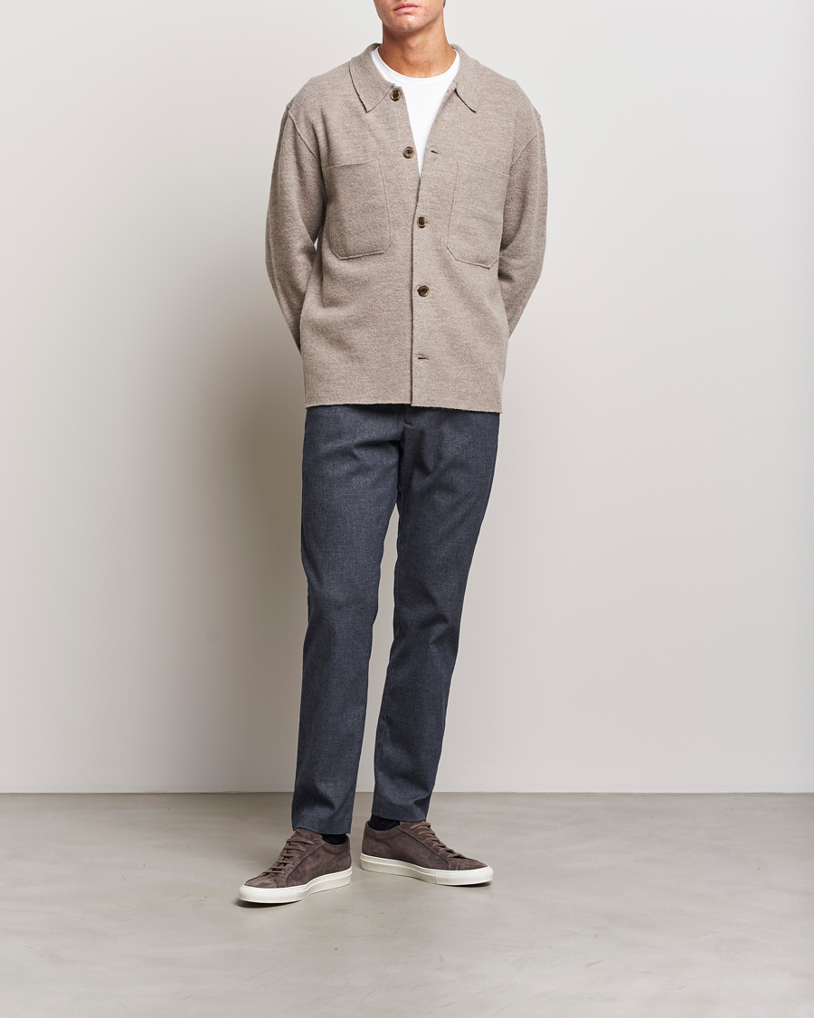 Herre | Bukser | NN07 | Theo Brushed Cotton Trousers Navy Melange