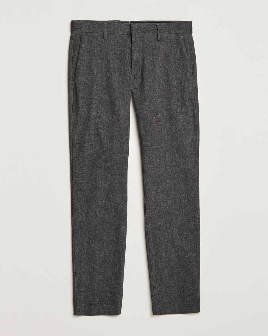 Herre | Bukser | NN07 | Theo Brushed Cotton Trousers Black Melange
