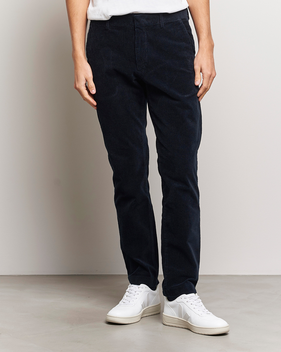 Herre | Fløjlsbukser | NN07 | Theo Regular Fit Corduroy Chinos Navy Blue