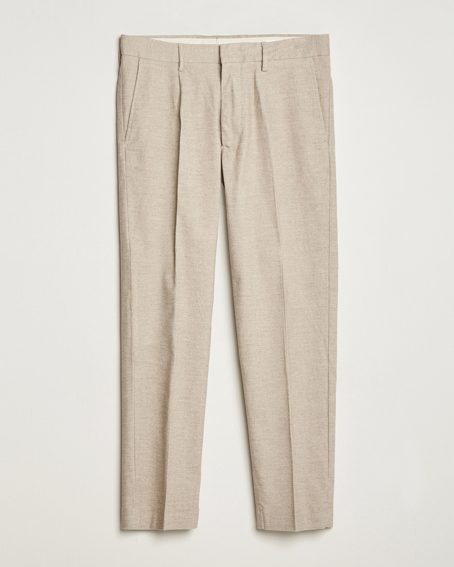 Herre | Bukser | NN07 | Bill Pleated Structured Trousers Cement Melange
