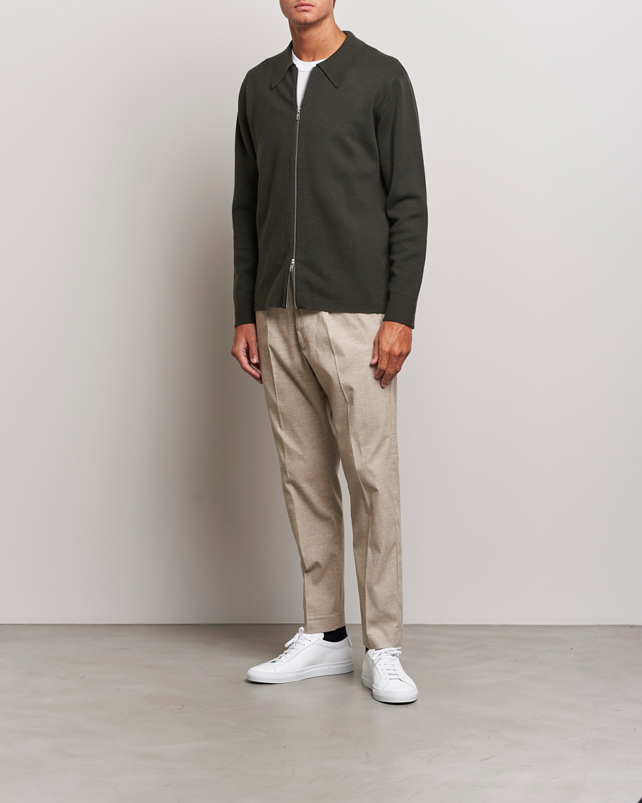 Herre | Bukser | NN07 | Bill Pleated Structured Trousers Cement Melange