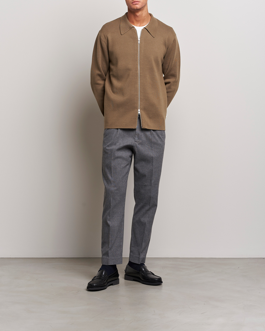 Herre | Bukser | NN07 | Bill Pleated Structured Trousers Grey Melange