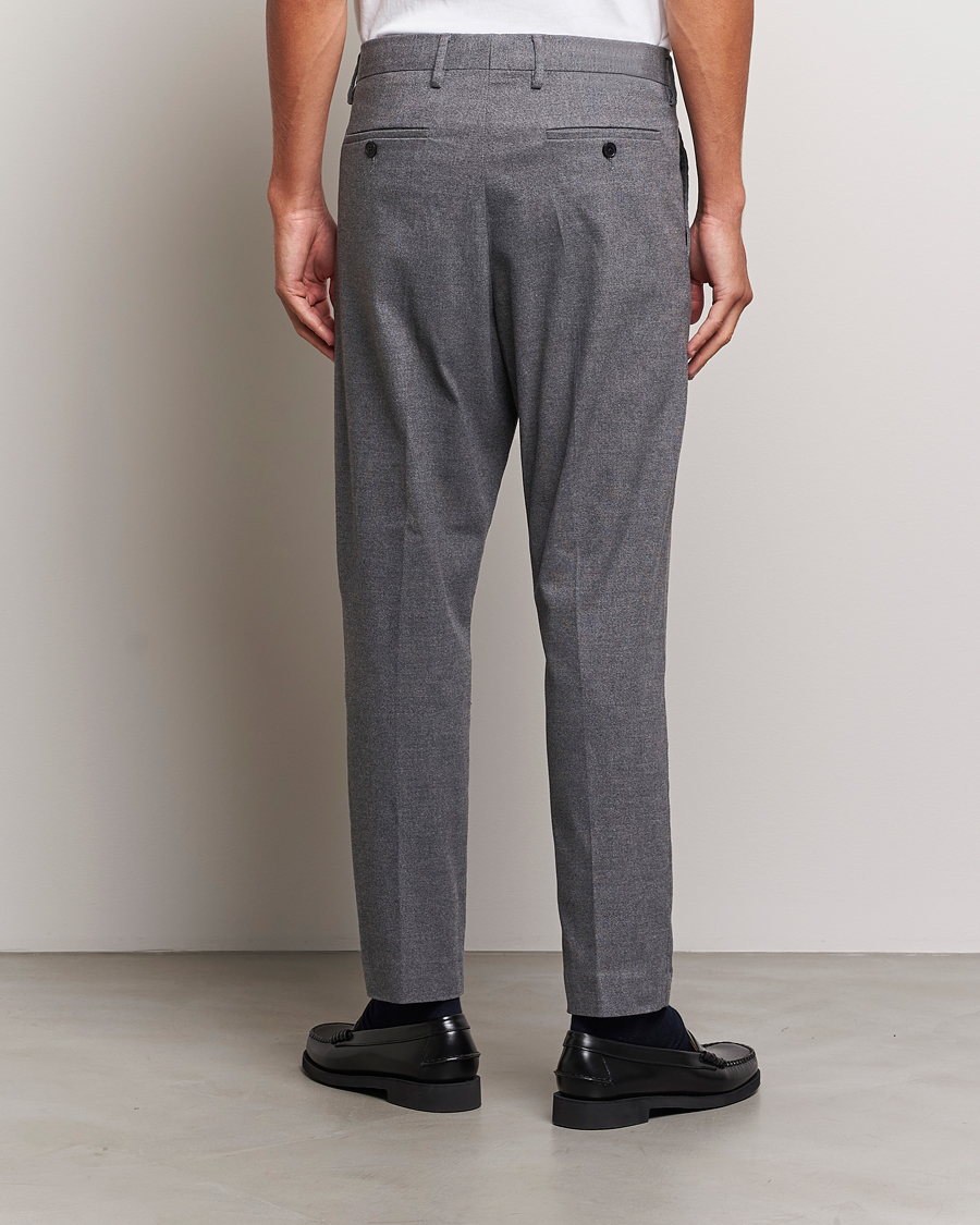 Herre | Bukser | NN07 | Bill Pleated Structured Trousers Grey Melange