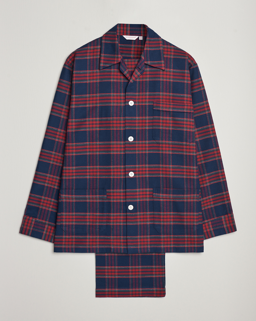 Herre | Pyjamas & Morgenkåber | Derek Rose | Cotton Flannel Checked Pyjama Set Multi