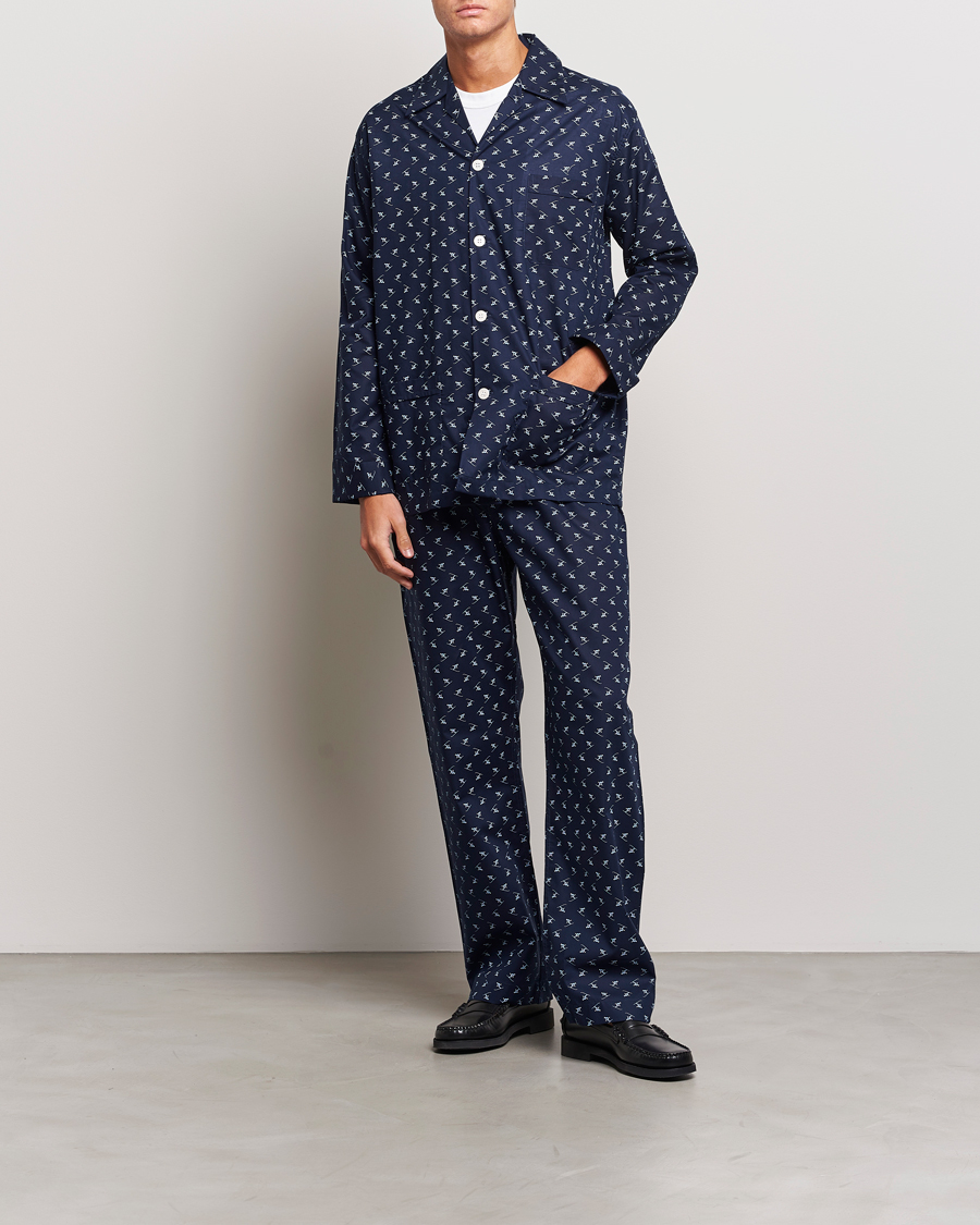 Herre | Pyjamas & Morgenkåber | Derek Rose | Cotton Ski Pyjama Set Navy