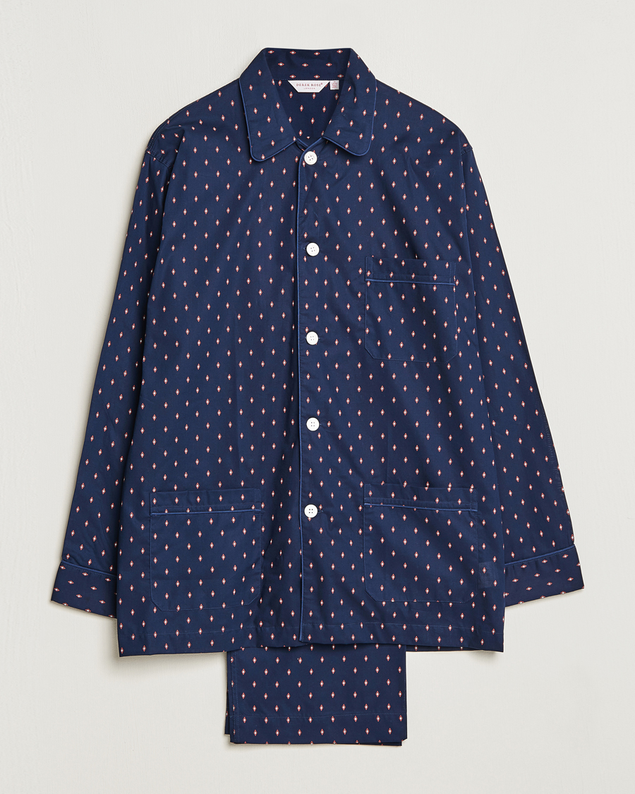 Herre | Pyjamas & Morgenkåber | Derek Rose | Cotton Pyjama Set Navy