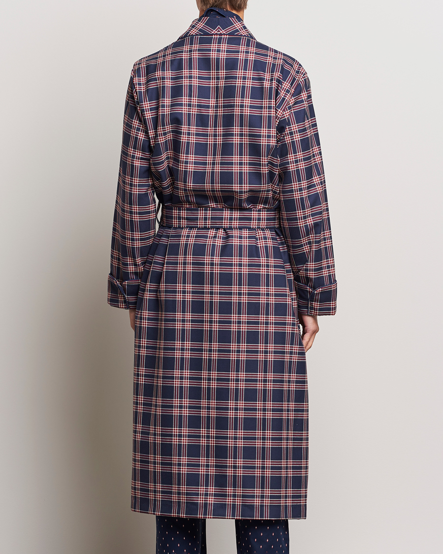 Herre | Pyjamas & Morgenkåber | Derek Rose | Wool Checked Gown Navy