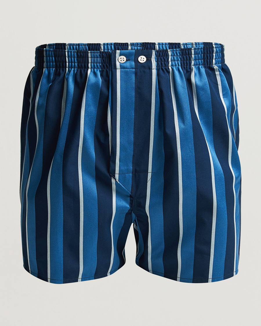 Herre | Undertøj | Derek Rose | Classic Fit Striped Cotton Boxer Shorts Blue Multi