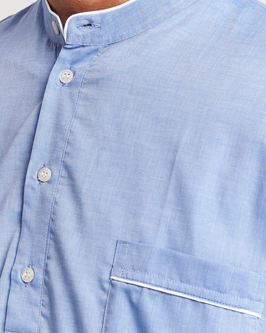 Herre | Derek Rose Cotton Pullover Nightshirt Light Blue | Derek Rose | Cotton Pullover Nightshirt Light Blue
