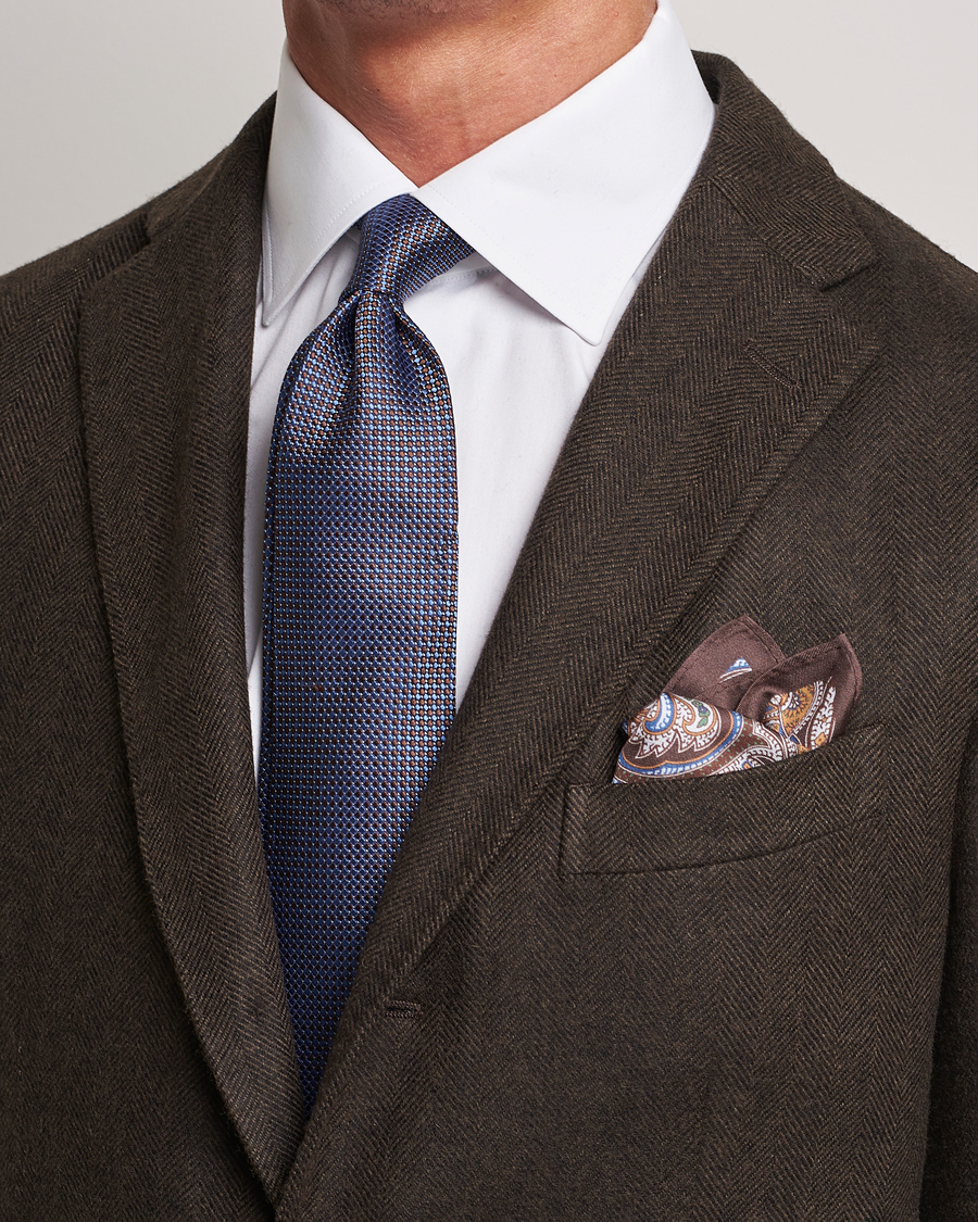 Herre | Jakkesæt | Amanda Christensen | Box Set Silk 8 cm Paisley Tie And Pocket Square Brown