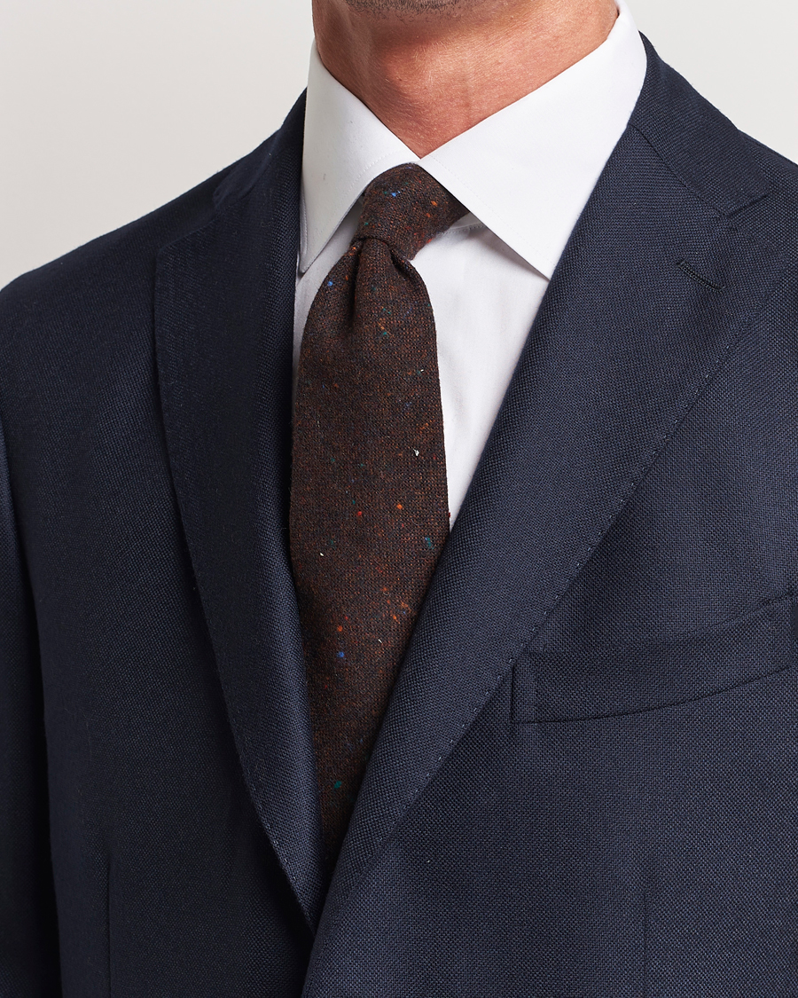 Herre |  | Amanda Christensen | Wool Donegal 8cm Tie Wine