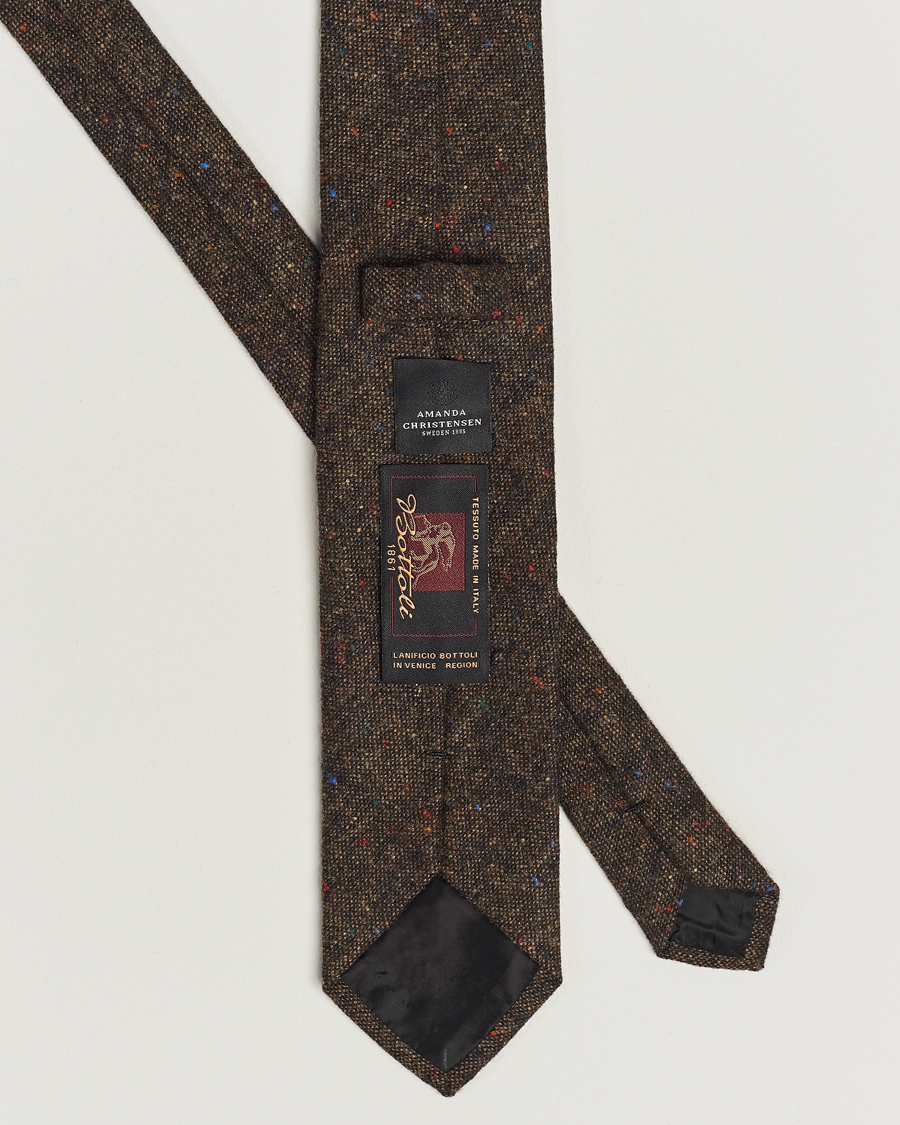 Herre | Amanda Christensen Wool Donegal 8cm Tie Brown | Amanda Christensen | Wool Donegal 8cm Tie Brown