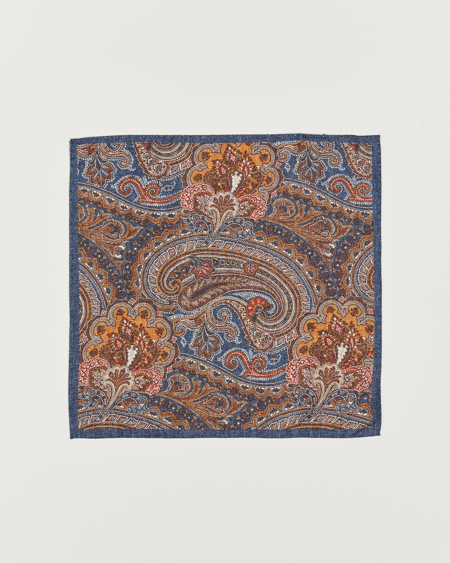 Herre | Amanda Christensen Cotton Flannel Doublefaced Pocket Square Navy | Amanda Christensen | Cotton Flannel Doublefaced Pocket Square Navy