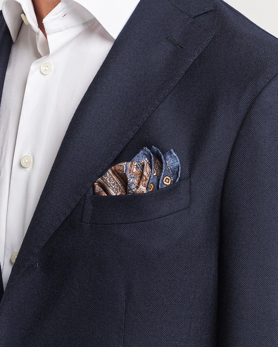 Herre |  | Amanda Christensen | Cotton Flannel Doublefaced Pocket Square Navy