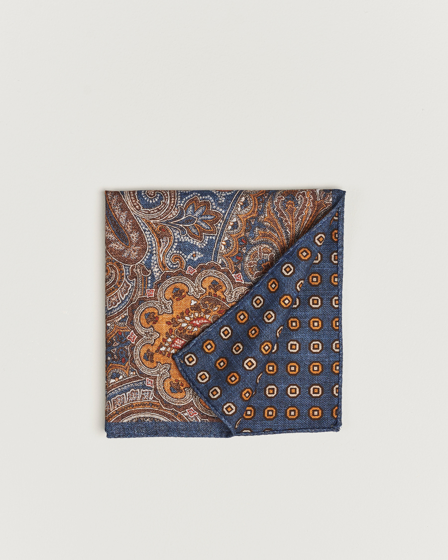 Herre | Amanda Christensen Cotton Flannel Doublefaced Pocket Square Navy | Amanda Christensen | Cotton Flannel Doublefaced Pocket Square Navy