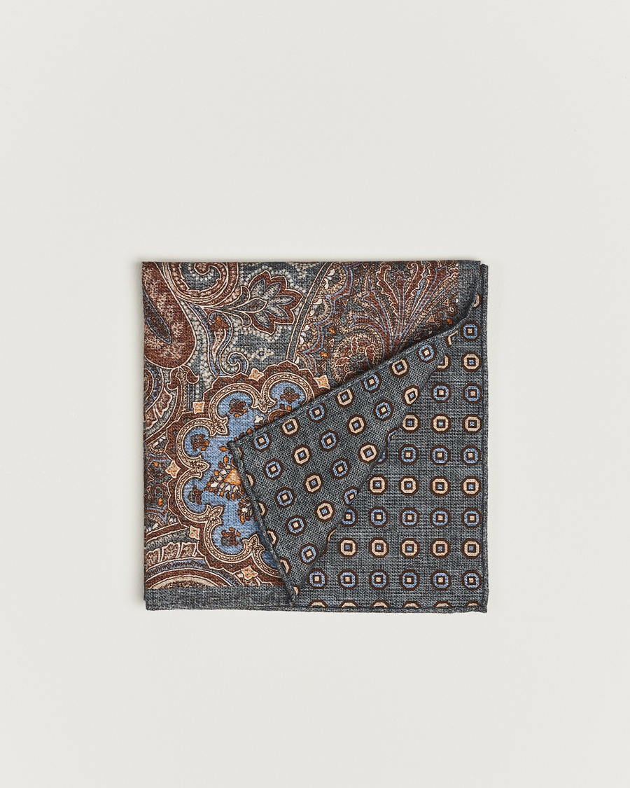 Herre | Amanda Christensen Cotton Flannel Doublefaced Pocket Square Grey | Amanda Christensen | Cotton Flannel Doublefaced Pocket Square Grey