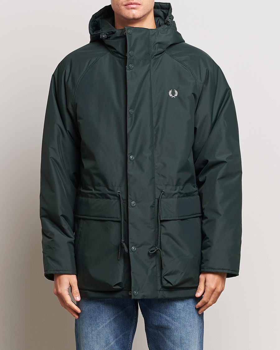 Herre | Parkas | Fred Perry | Padded Zip Through Parka Night Green