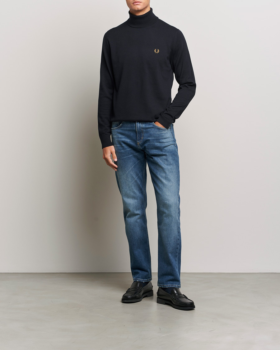 Herre | Trøjer | Fred Perry | Knitted Rollneck Jumper Navy