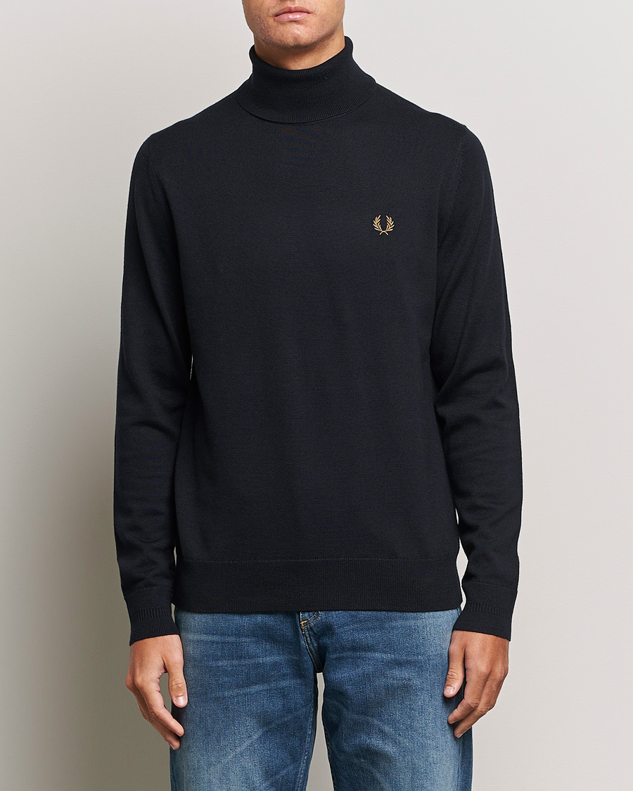 Herre | Fred Perry | Fred Perry | Knitted Rollneck Jumper Navy