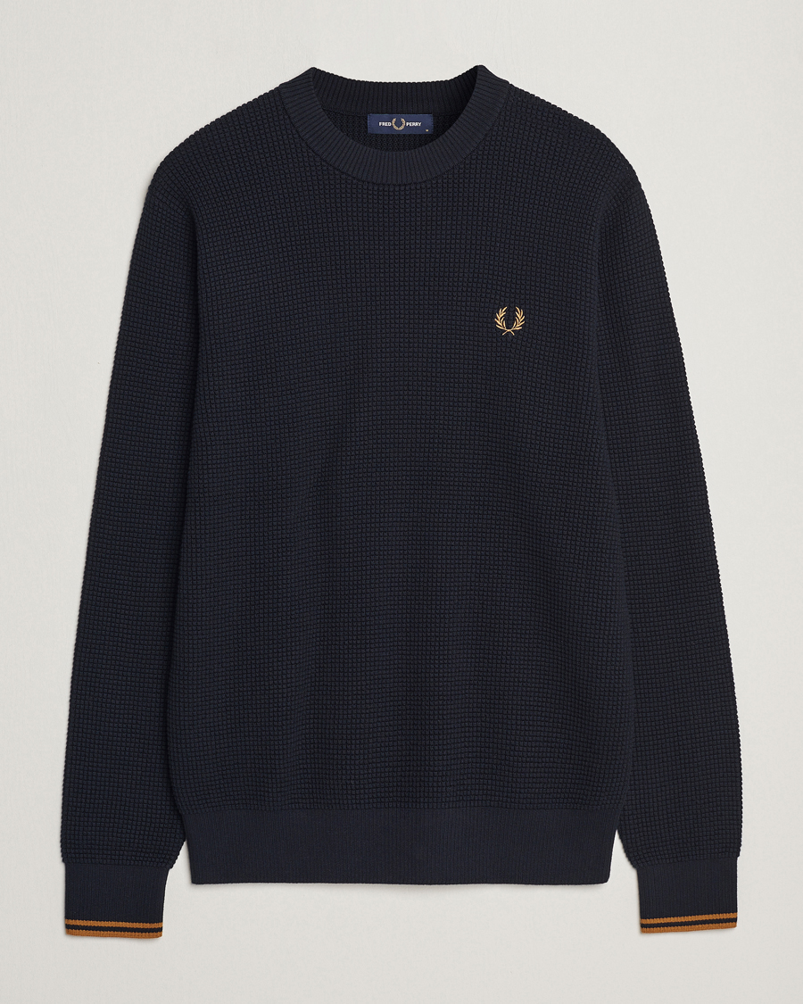 Herre | Trøjer | Fred Perry | Waffle Stitch Jumper Navy