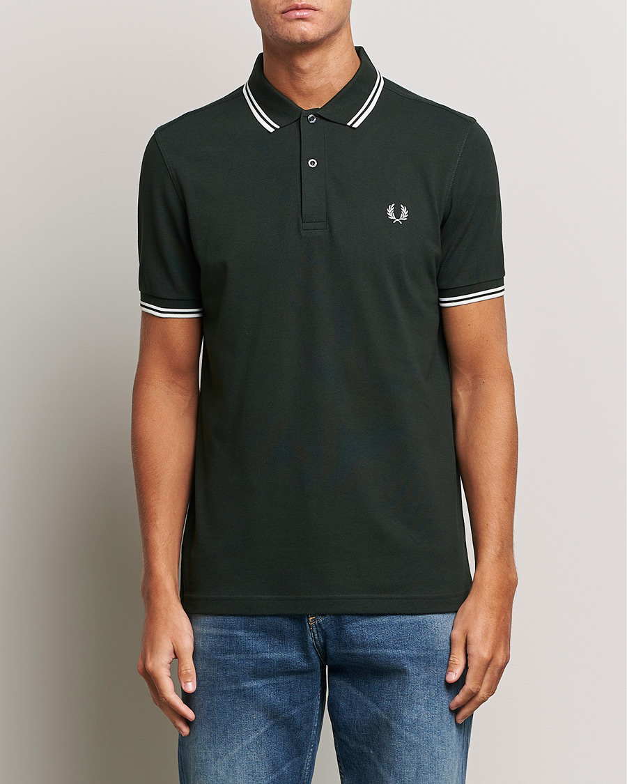 Herr | Fred Perry | Fred Perry | Twin Tipped Polo Shirt Night Green