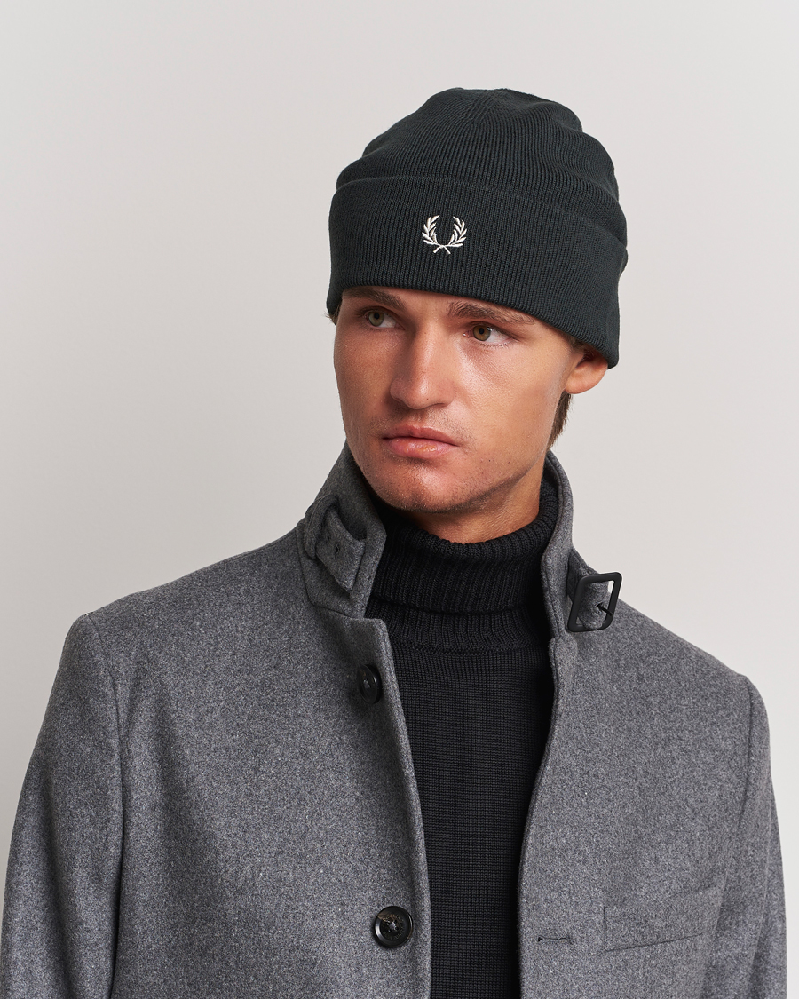 Herre | Fred Perry Merino Wool Beanie Night Green | Fred Perry | Merino Wool Beanie Night Green
