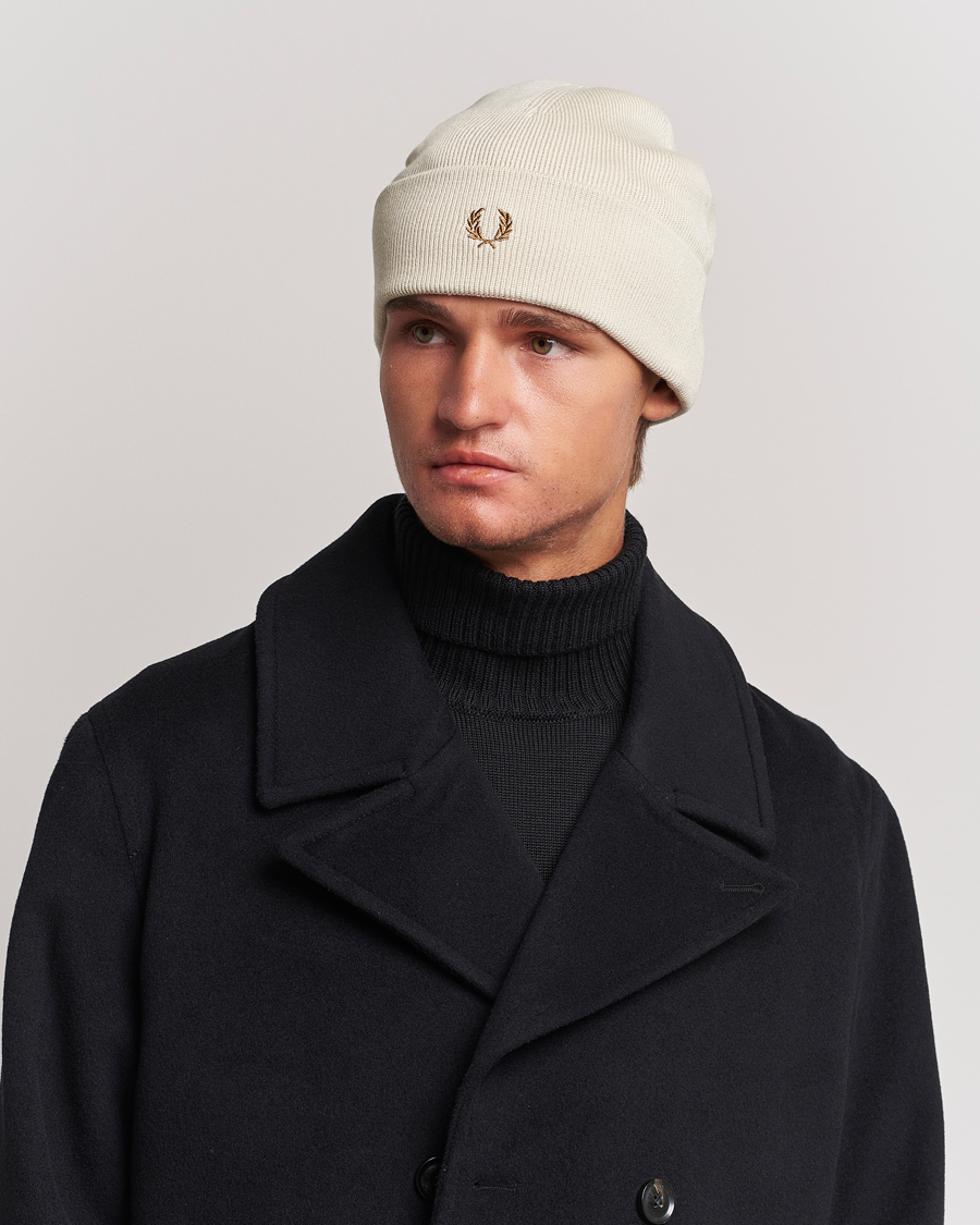 Herre |  | Fred Perry | Merino Wool Beanie Oatmeal