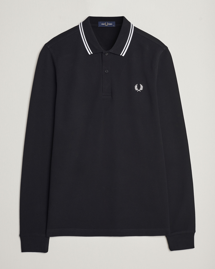 Herre | Polotrøjer | Fred Perry | Long Sleeve Twin Tipped Shirt Black