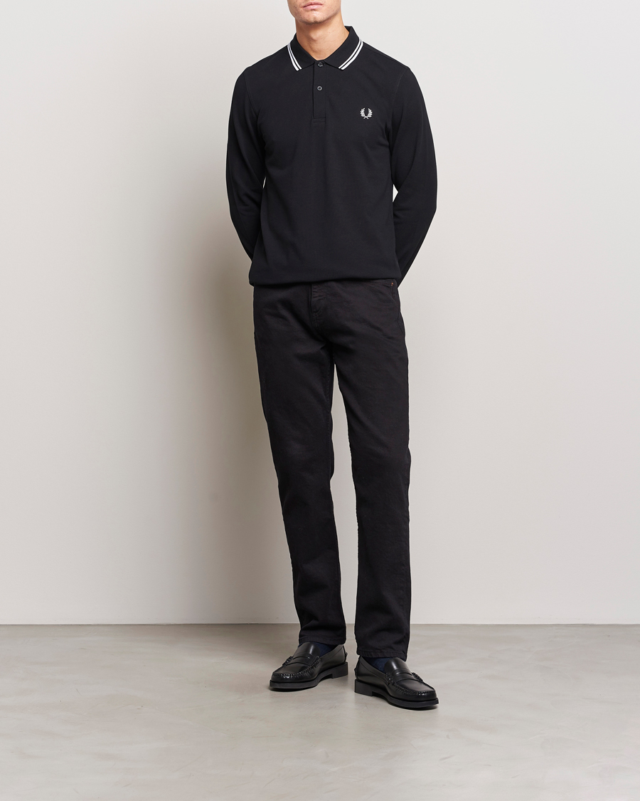 Herre | Polotrøjer | Fred Perry | Long Sleeve Twin Tipped Shirt Black