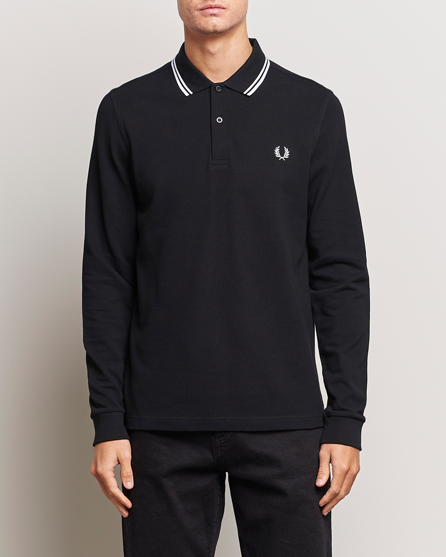 Herre |  | Fred Perry | Long Sleeve Twin Tipped Shirt Black