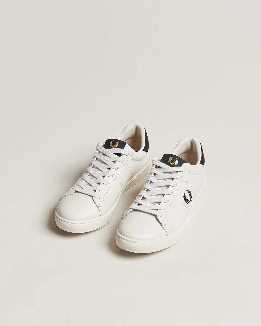 Herre | Sneakers | Fred Perry | Spencer Leather Sneakers Porcelain/Navy