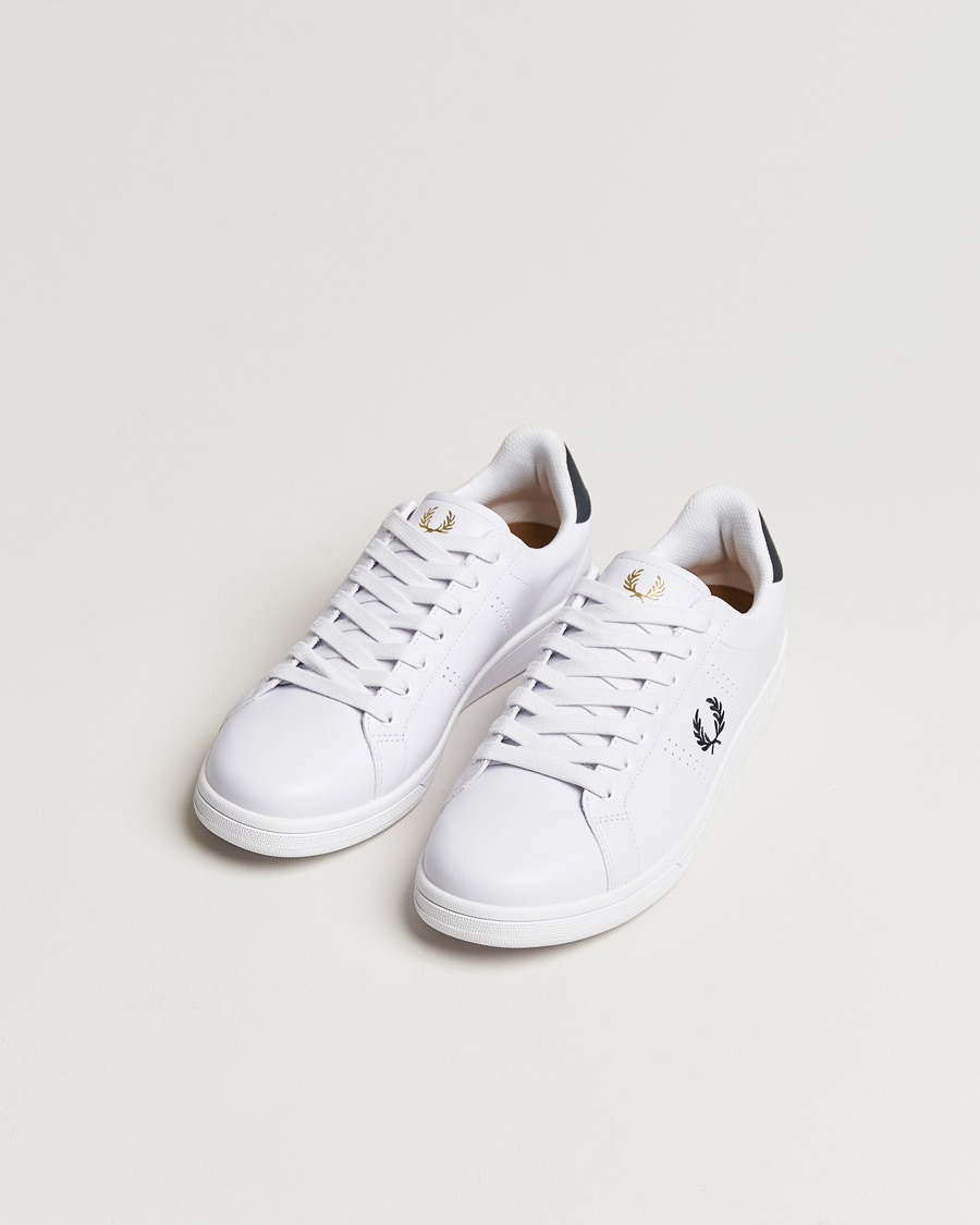 Herre |  | Fred Perry | B721 Leather Sneakers White/Navy