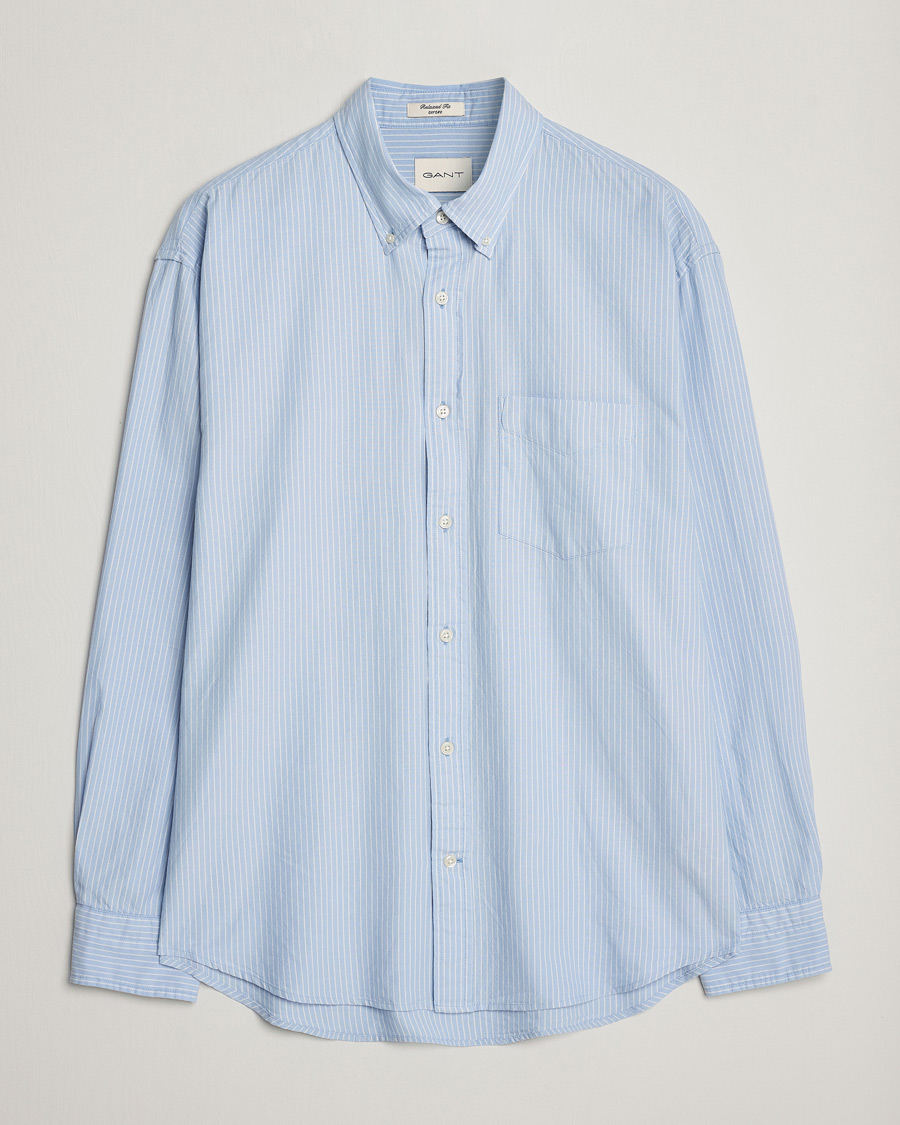 Herre | Skjorter | GANT | Regular Fit Archive Oxford Striped Shirt Muted Blue