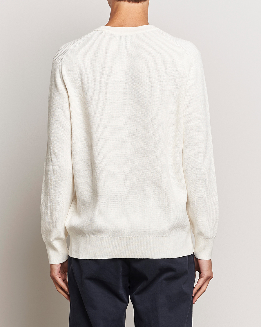 Herre | Trøjer | GANT | Cotton/Wool Rib Knitted Crew Neck Cream