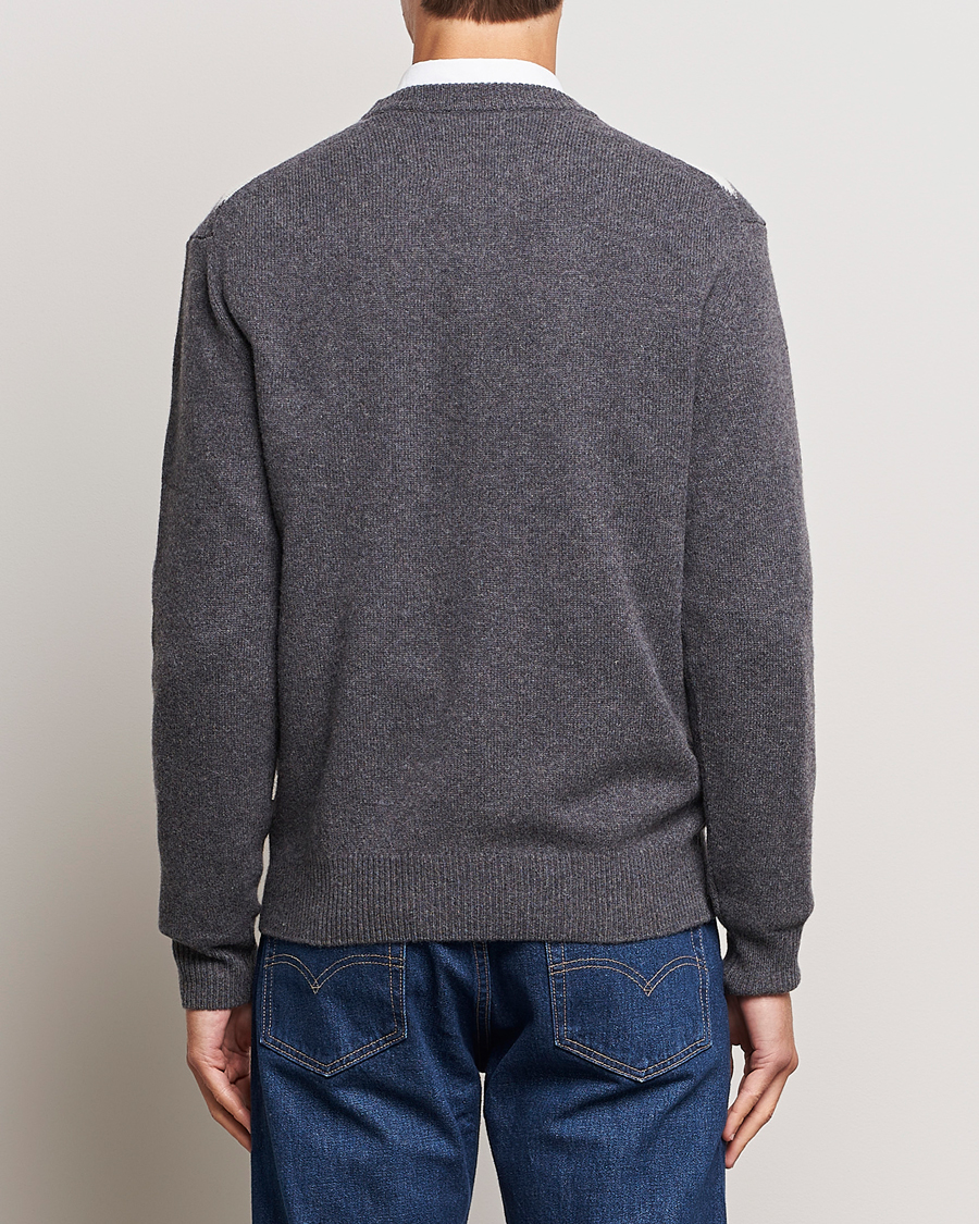 Herre | Trøjer | GANT | Lambswool Argyle Crew Neck Sweater Charcoal Melange