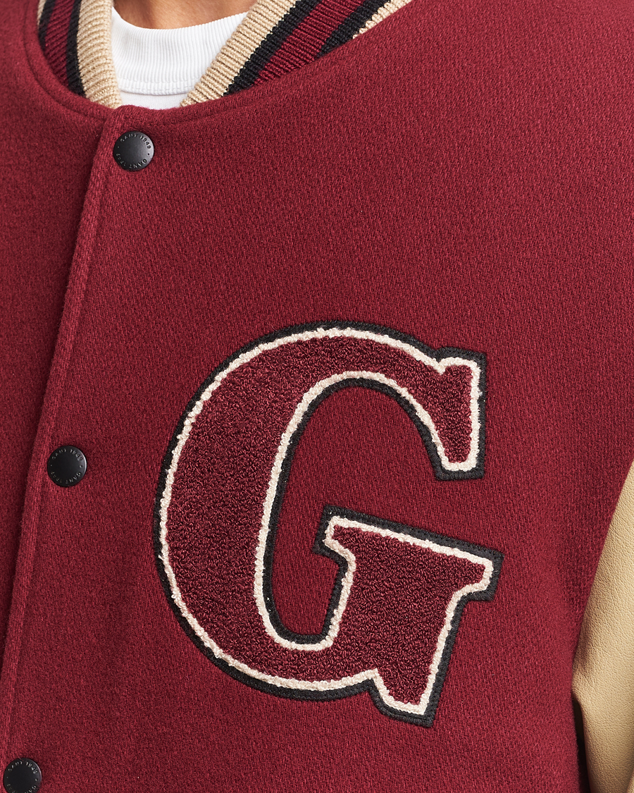 Herre | Jakker | GANT | Padded Varsity Jacket Red/Beige