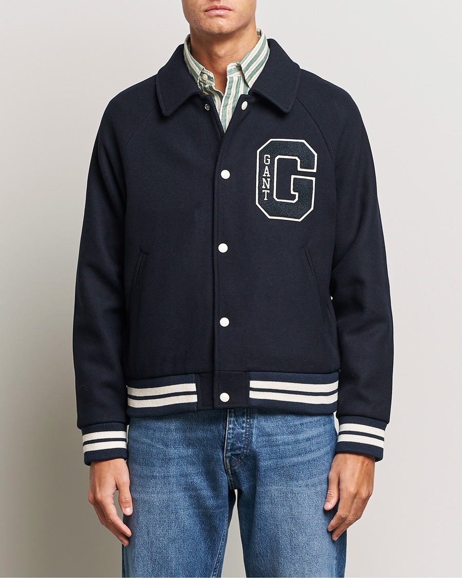 Herre | GANT | GANT | Wool Varsity Jacket Evening Blue