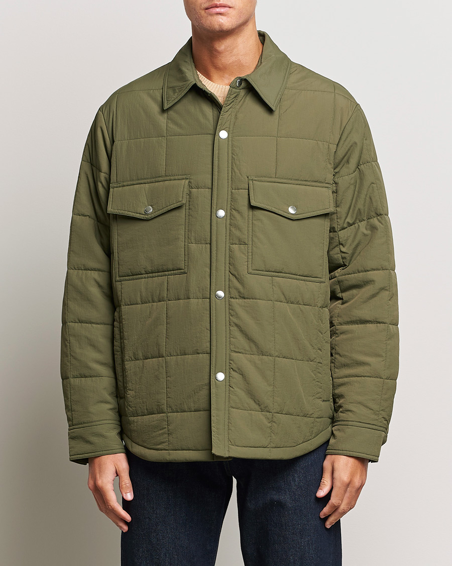 Herre | Quiltede jakker | GANT | Quilted Shirt Jacket Calamata Green