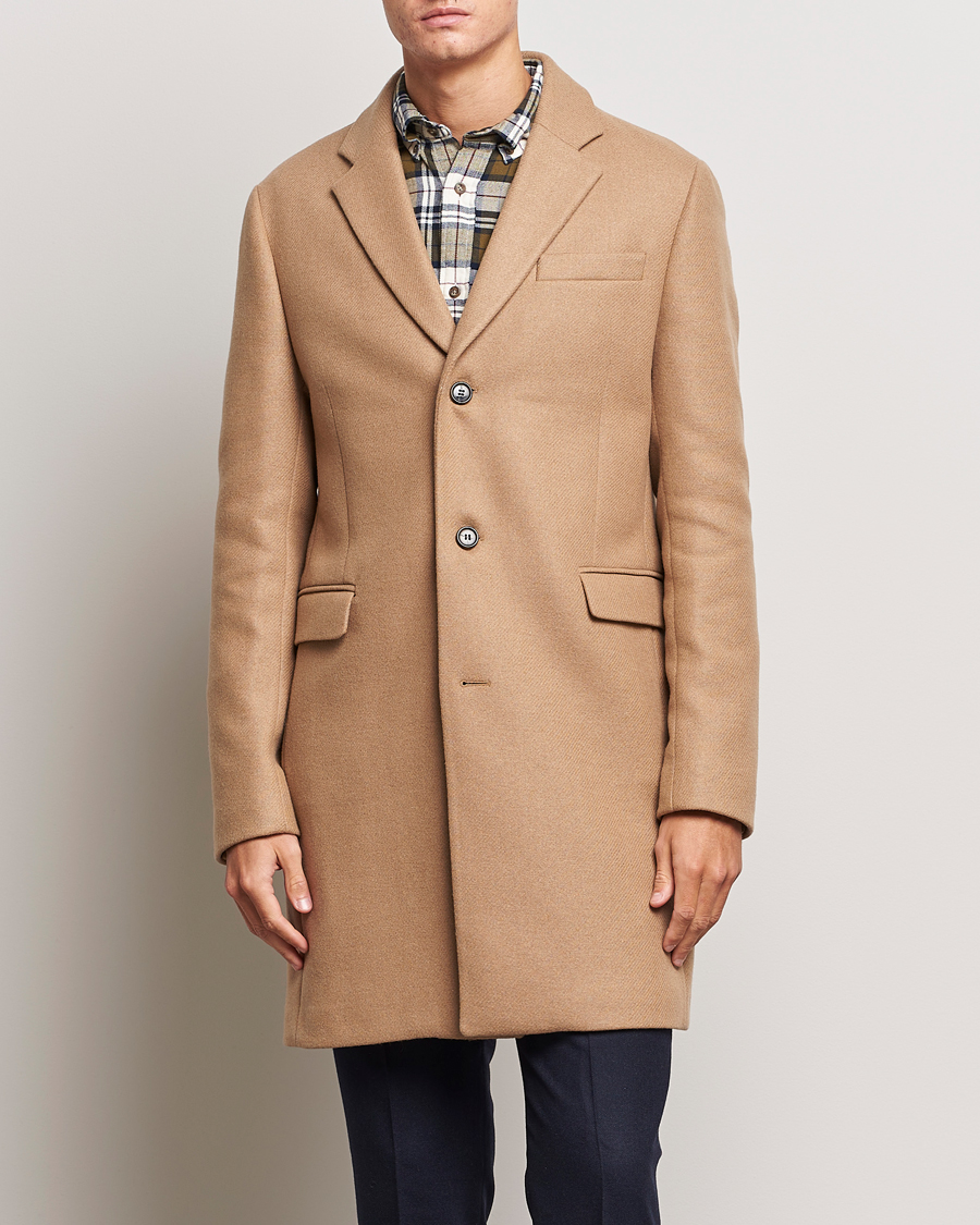 Herre | Tøj | GANT | Tailored Wool Coat Mustard Beige