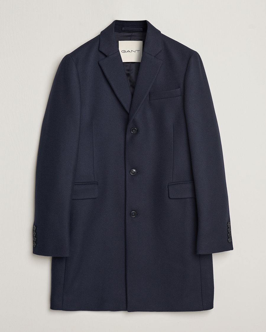 Herre | Jakker | GANT | Tailored Wool Coat Night Blue